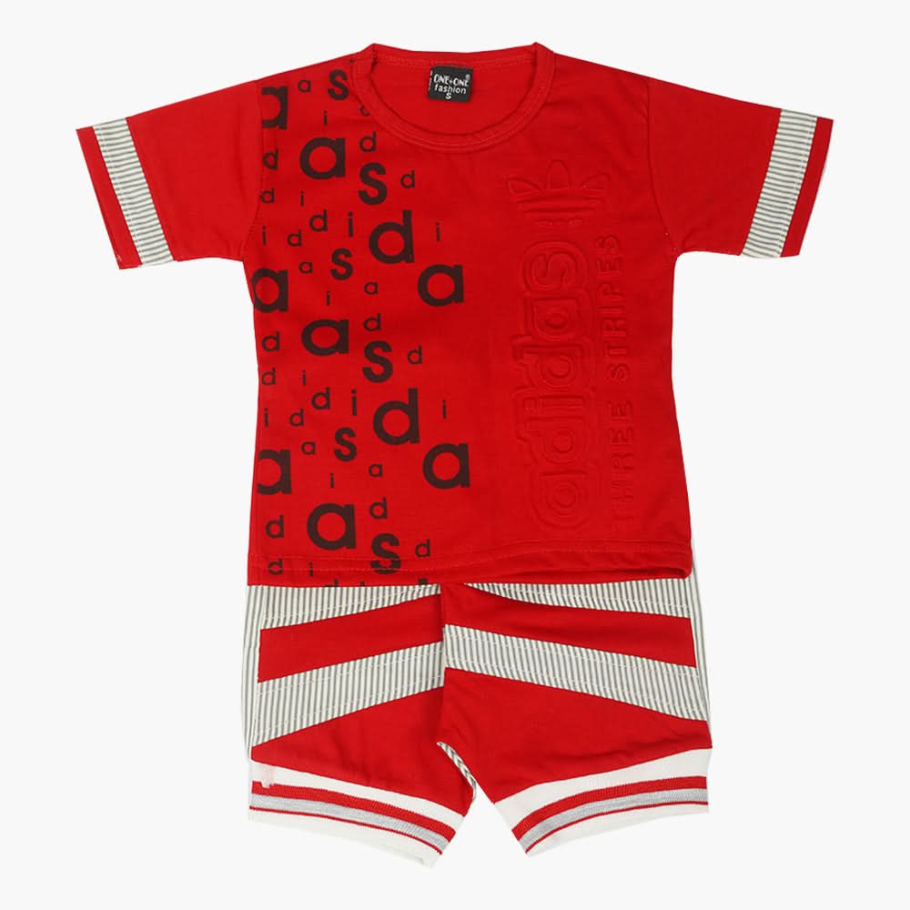 Boys Half Sleeves Suit - Red, Boys Sets & Suits, Chase Value, Chase Value