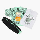 Boys 3Pcs Suit - Cyan, Boys Sets & Suits, Chase Value, Chase Value