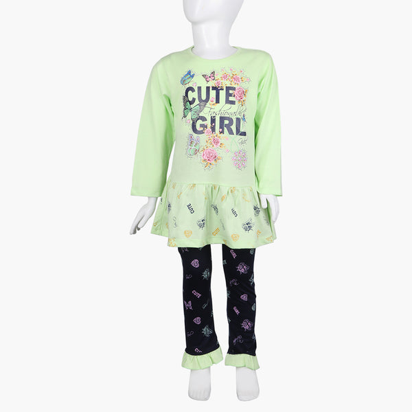 Girls Full Sleeves Tight Suit - Light Green, Girls Suits, Chase Value, Chase Value