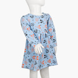 Girls Full Sleeves Frock - Light Blue, Girls Frocks, Chase Value, Chase Value