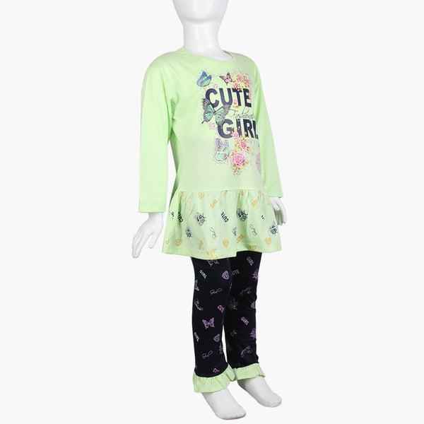 Girls Full Sleeves Tight Suit - Light Green, Girls Suits, Chase Value, Chase Value