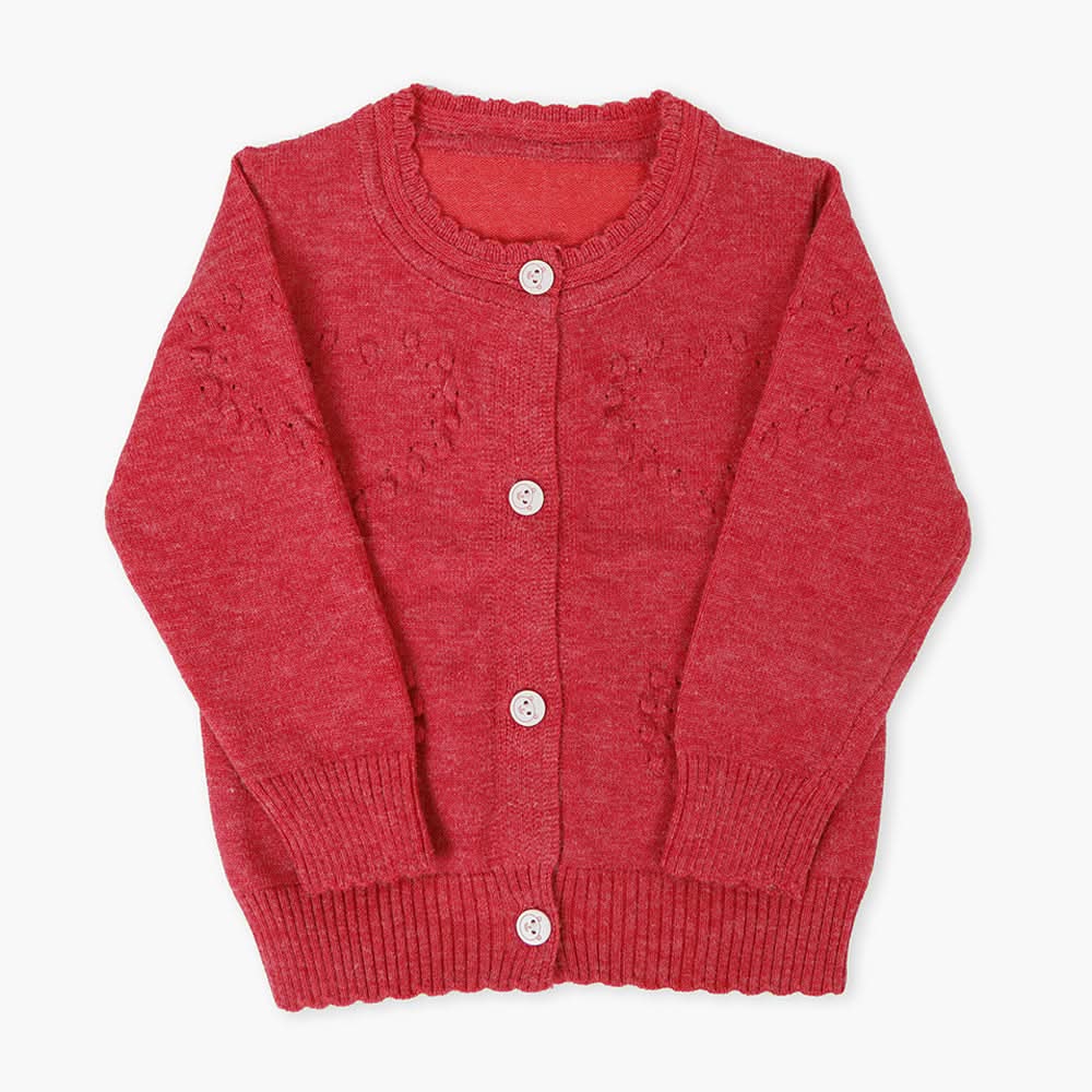 Newborn Girls Sweater - Dark Pink, Newborn Girls Winterwear, Chase Value, Chase Value