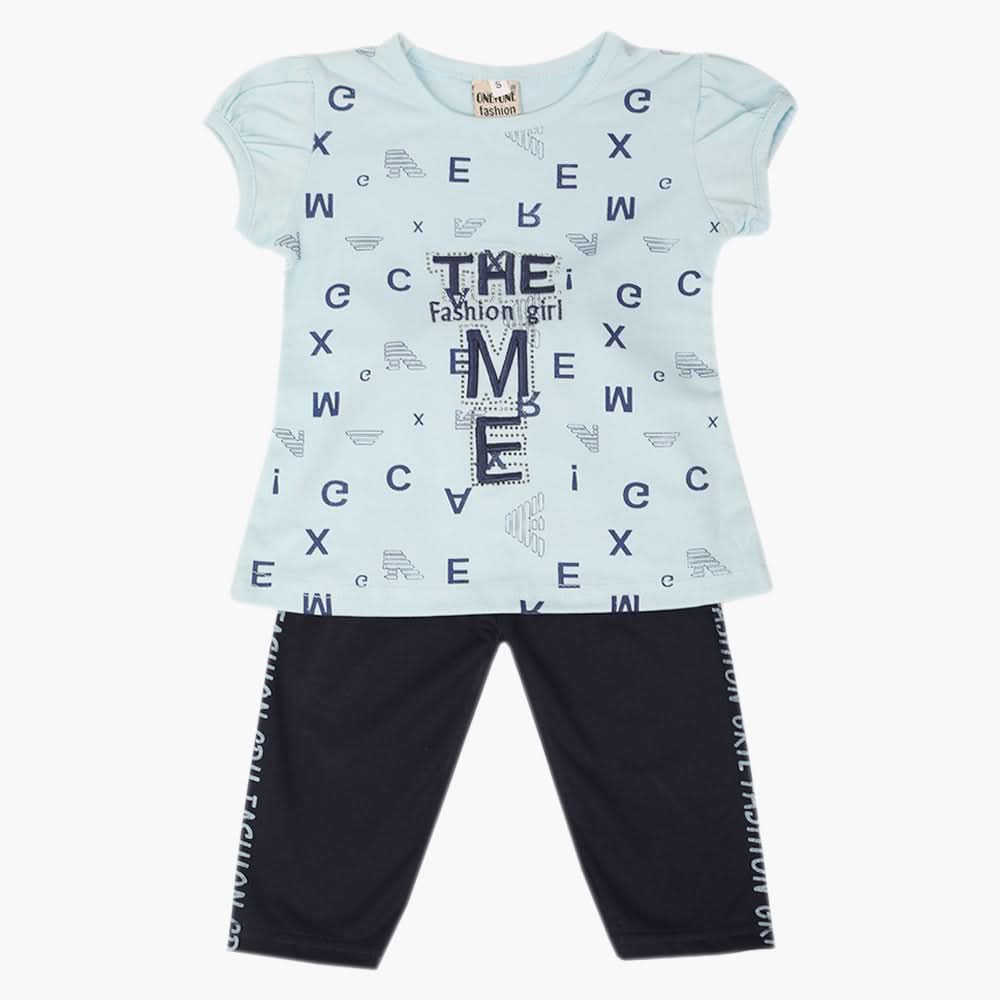 Girls Half Sleeves Suit - Light Blue, Girls Suits, Chase Value, Chase Value