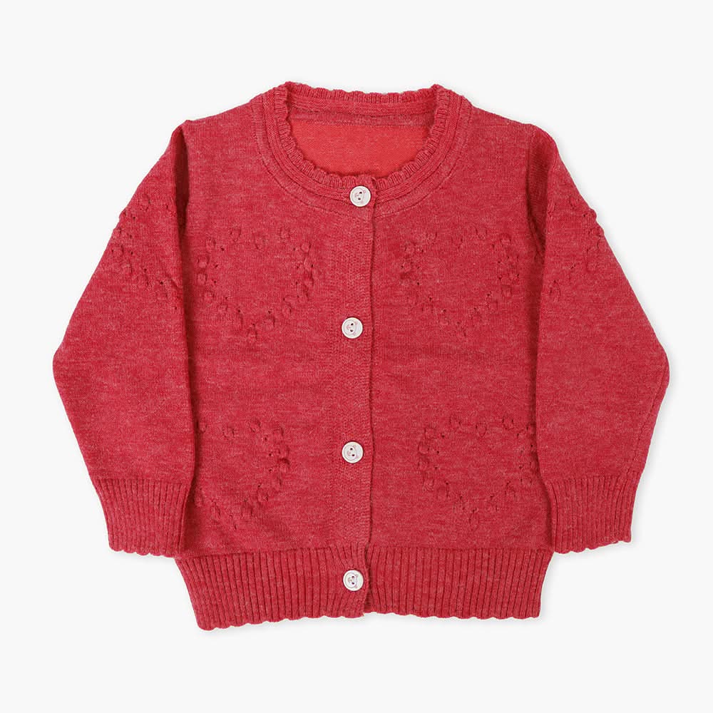 Newborn Girls Sweater - Dark Pink, Newborn Girls Winterwear, Chase Value, Chase Value
