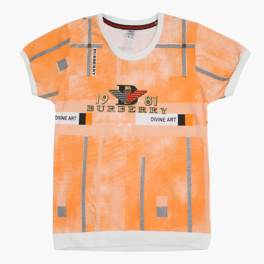 Boys Half Sleeves T-Shirt - Orange, Boys T-Shirts, Chase Value, Chase Value