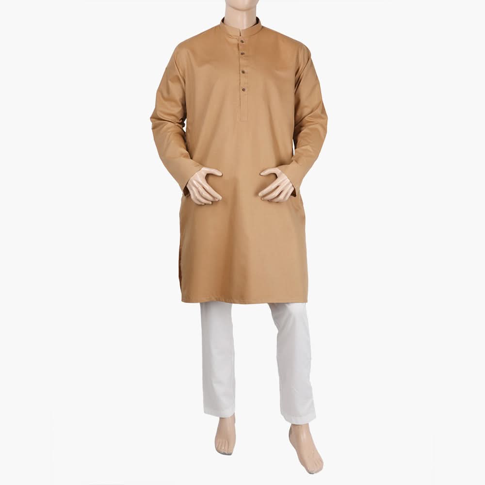 Men's Mashriq Slim Fit Kurta - Brown, Men's Kurtas, Chase Value, Chase Value