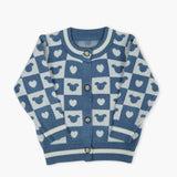 Newborn Girls Sweater - Steel Blue, Newborn Girls Winterwear, Chase Value, Chase Value
