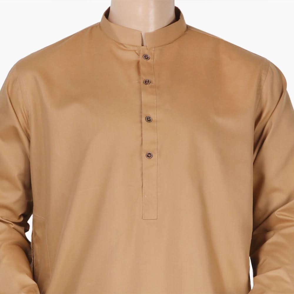 Men's Mashriq Slim Fit Kurta - Brown, Men's Kurtas, Chase Value, Chase Value