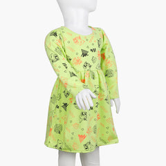 Girls Full Sleeves Frock - Light Green, Girls Frocks, Chase Value, Chase Value