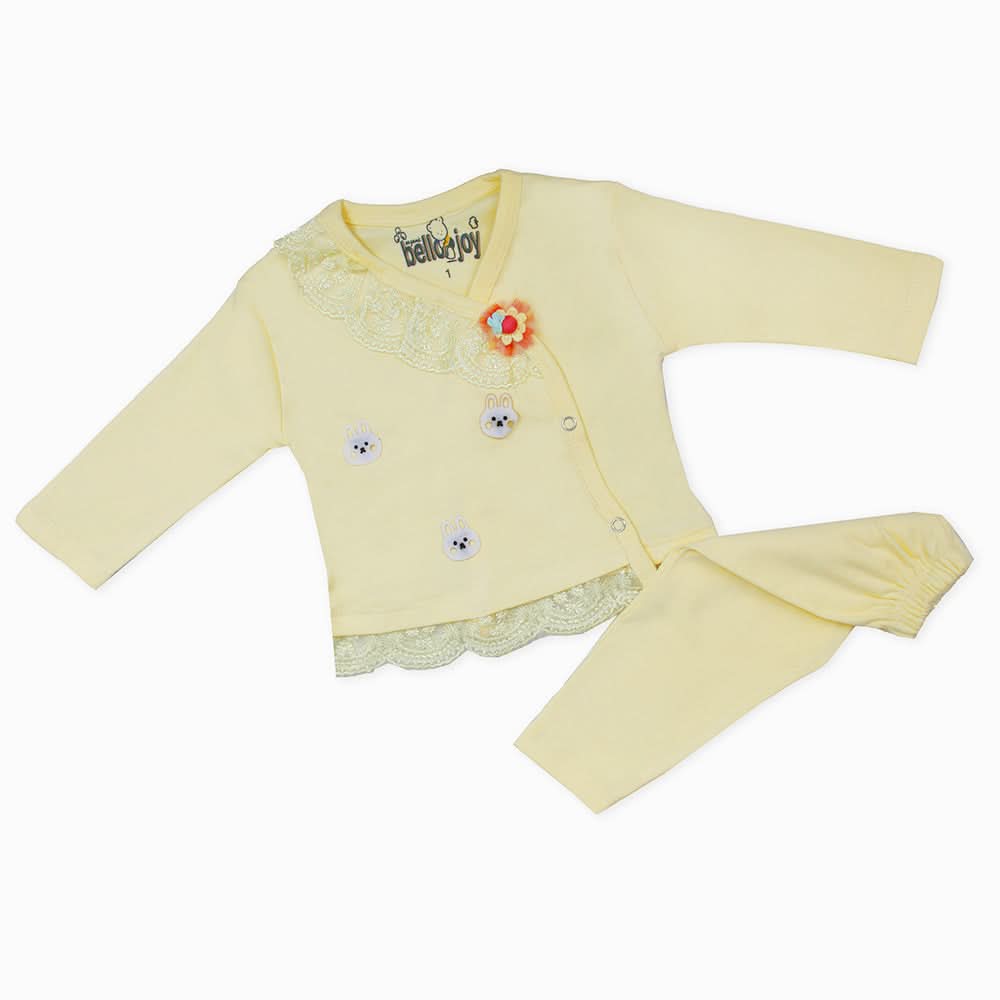 Newborn Girls Full Sleeves Suit - Lemon, Newborn Girls Winterwear, Chase Value, Chase Value