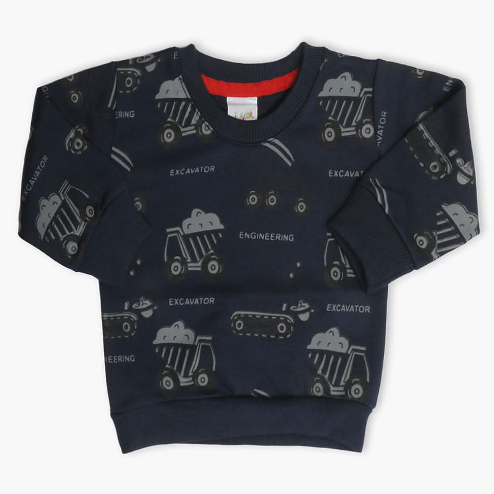 Newborn Boys Full Sleeves T-Shirt - Dark Blue, Newborn Boys Winterwear, Chase Value, Chase Value