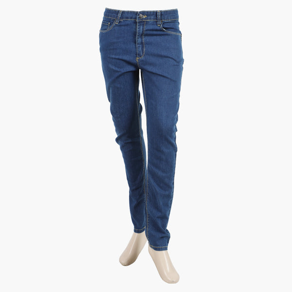 Women's Basic Denim Pant - Mid Blue, Women Pants & Tights, Chase Value, Chase Value