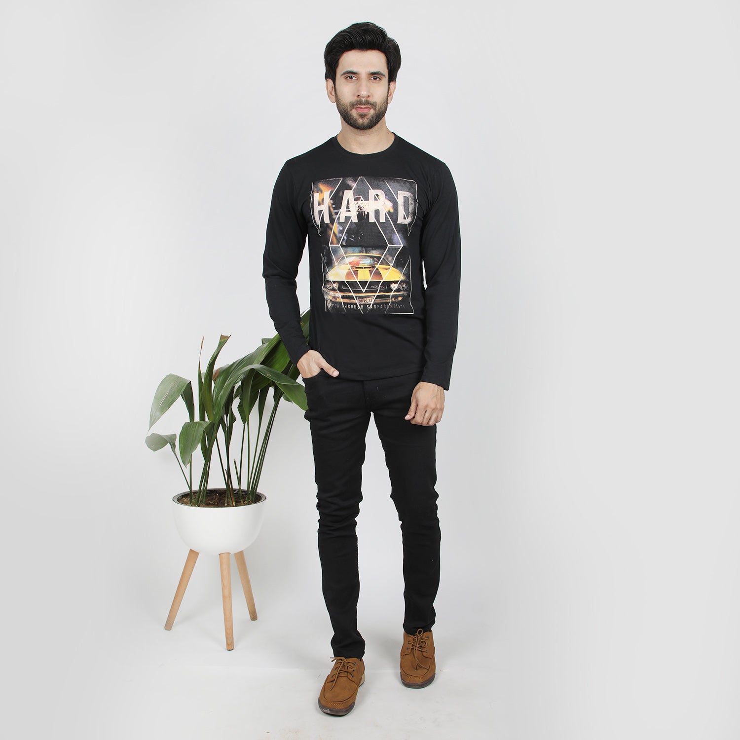 Men's Full Sleeves T-Shirt - Black, Men's T-Shirts & Polos, Chase Value, Chase Value