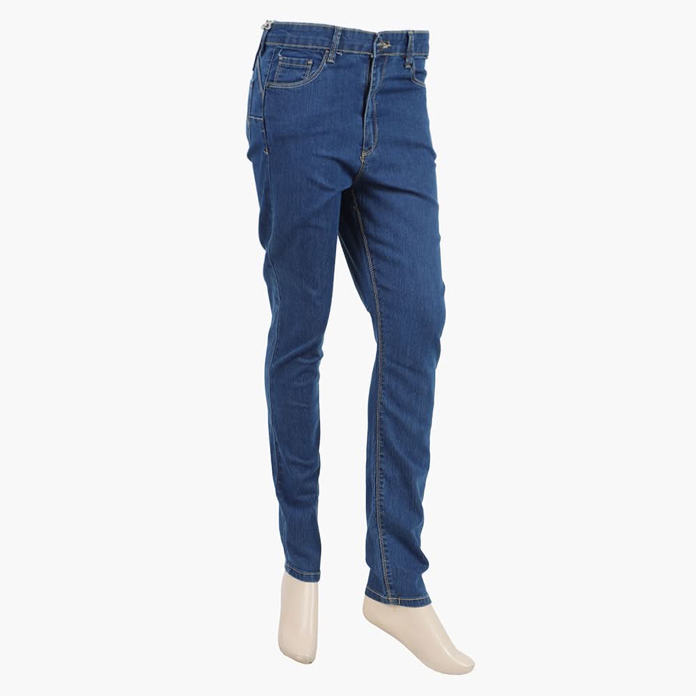Women's Basic Denim Pant - Mid Blue, Women Pants & Tights, Chase Value, Chase Value