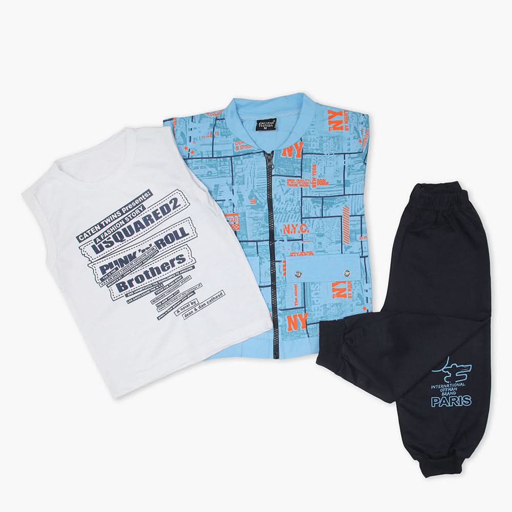 Boys 3Pcs Suit - Blue, Boys Sets & Suits, Chase Value, Chase Value