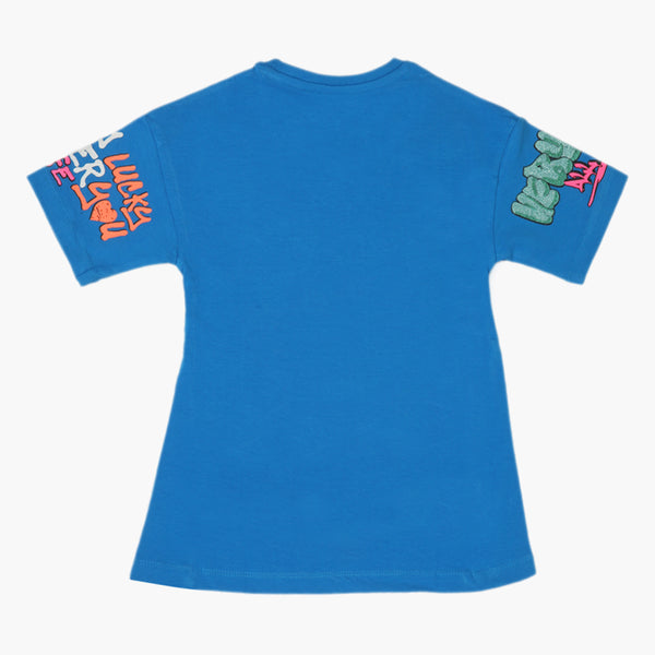 Eminent Girls Half Sleeves T-Shirt - Blue, Girls T-Shirts, Eminent, Chase Value