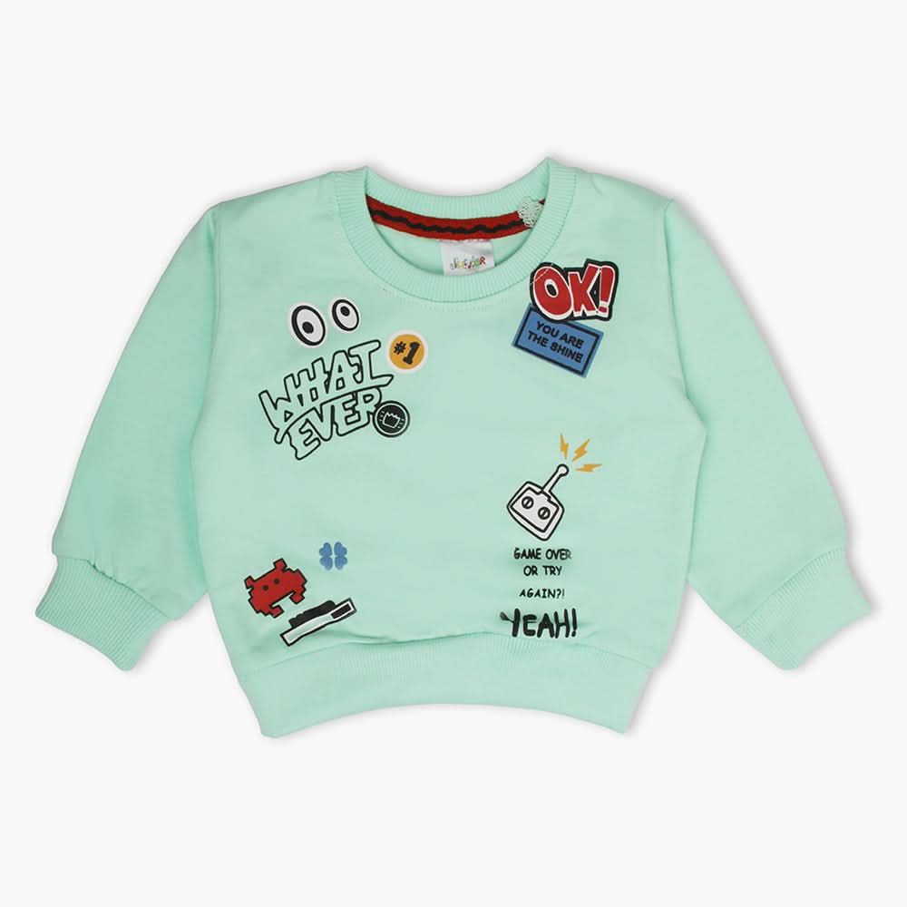 Newborn Boys Full Sleeves T-Shirt - Cyan, Newborn Boys Winterwear, Chase Value, Chase Value