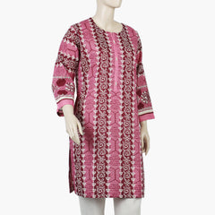 Women's Printed Khaddar Kurti - Pink