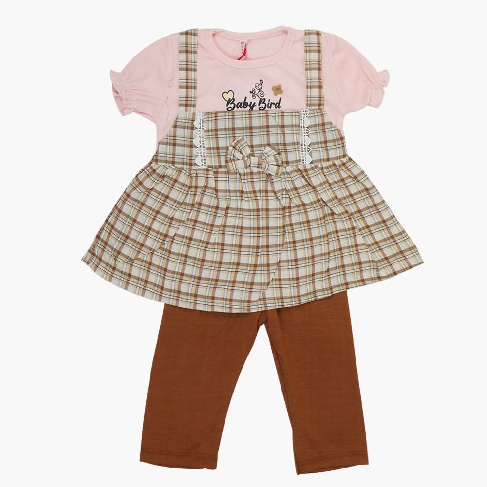 Girls Tights Suit - Brown, Girls Shalwar Kameez, Chase Value, Chase Value