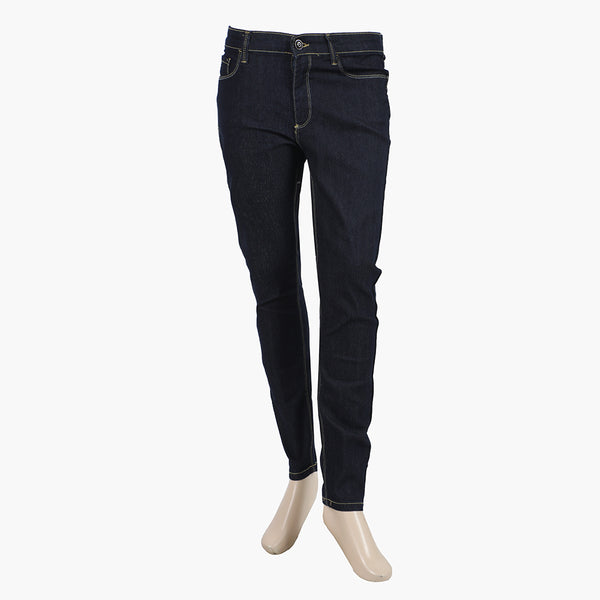 Women's Basic Denim Pant - Dark Blue, Women Pants & Tights, Chase Value, Chase Value