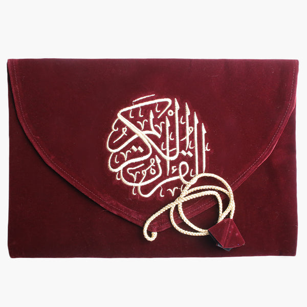 Quran Pak Velvet Embroidery Cover - Maroon, Home Accessories, Chase Value, Chase Value