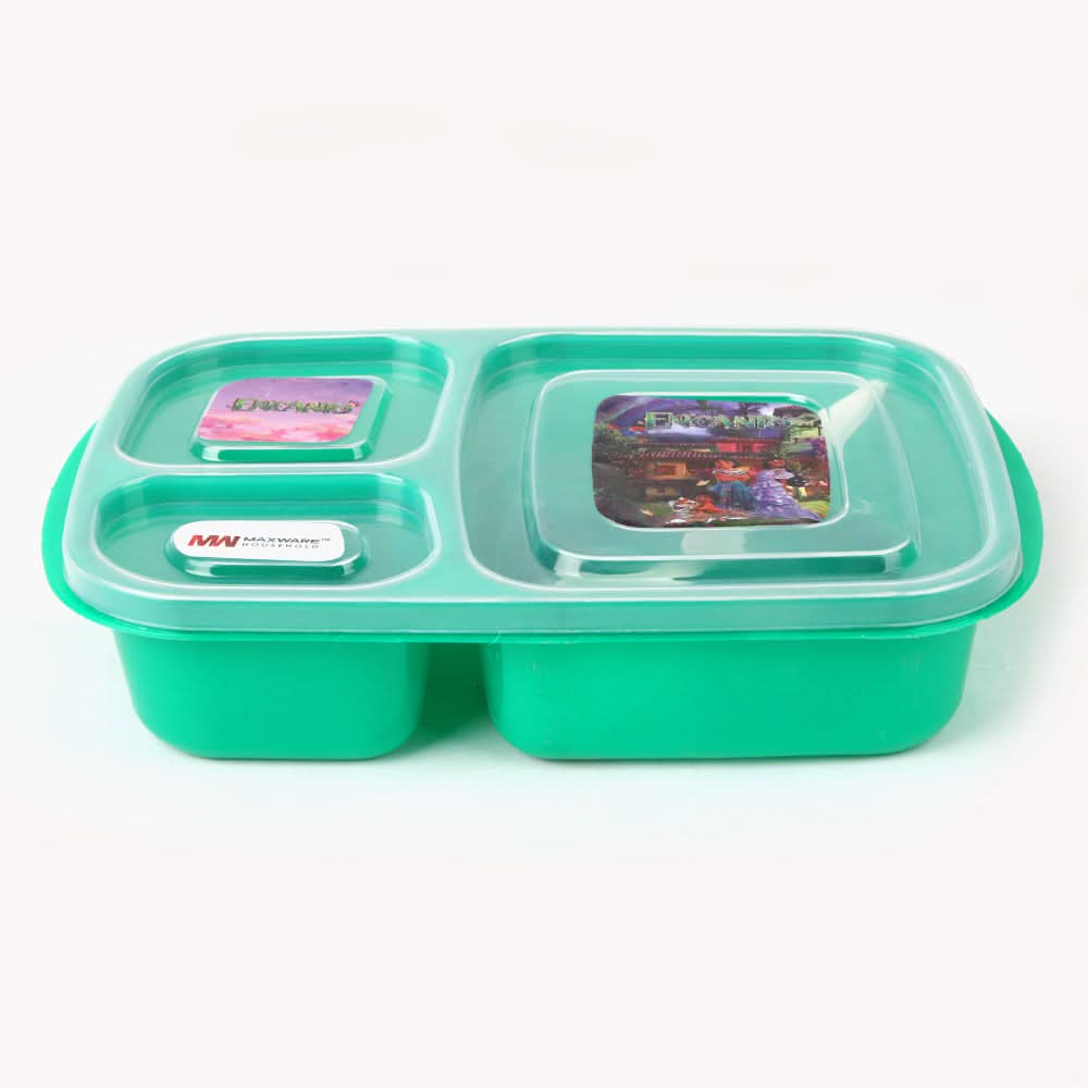 Student Lunch Box with Spoon 1000ml - Green, Tiffin Boxes & Bottles, Chase Value, Chase Value