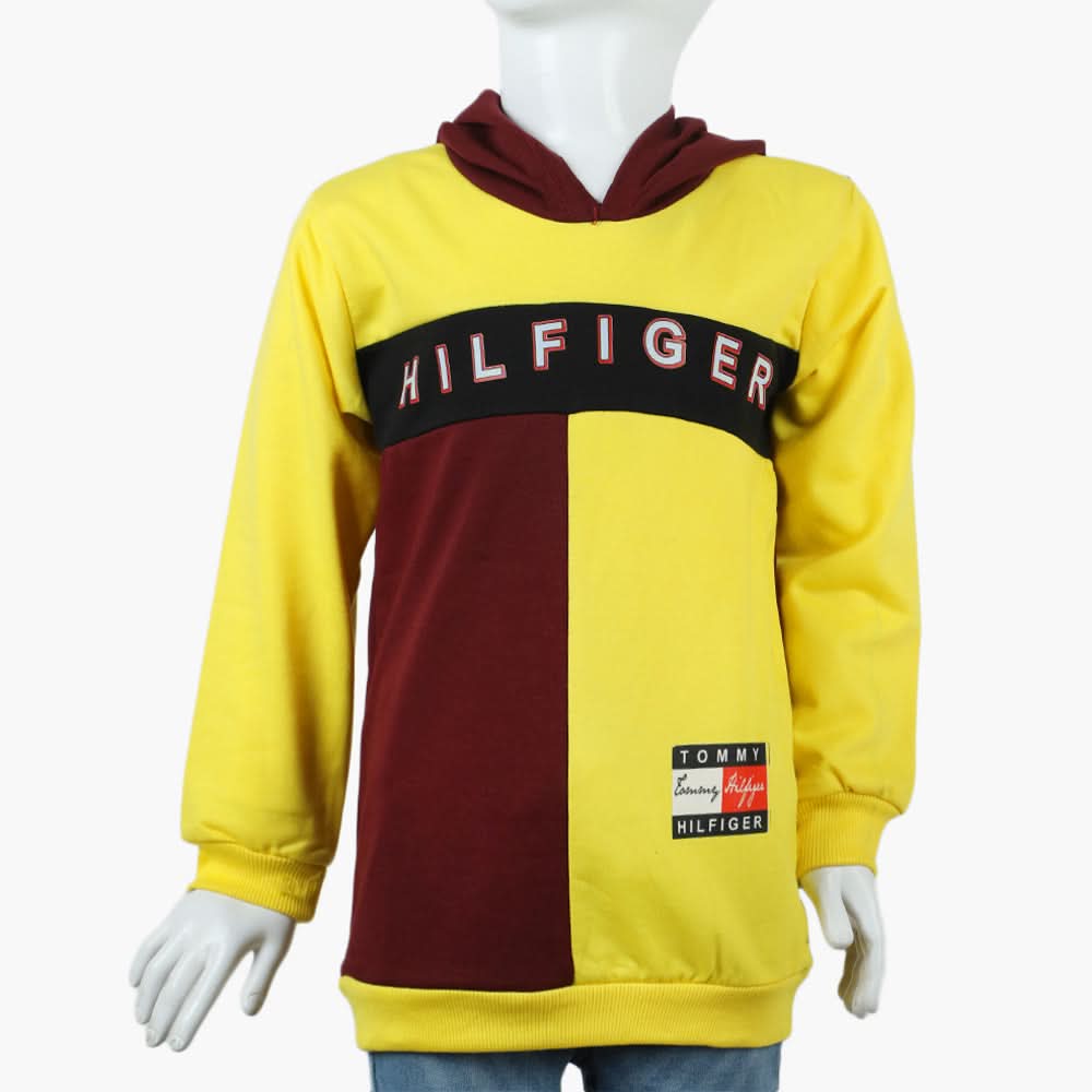 Boys Full Sleeves Hoodie T-Shirt - Yellow, Boys Hoodies & Sweat Shirts, Chase Value, Chase Value