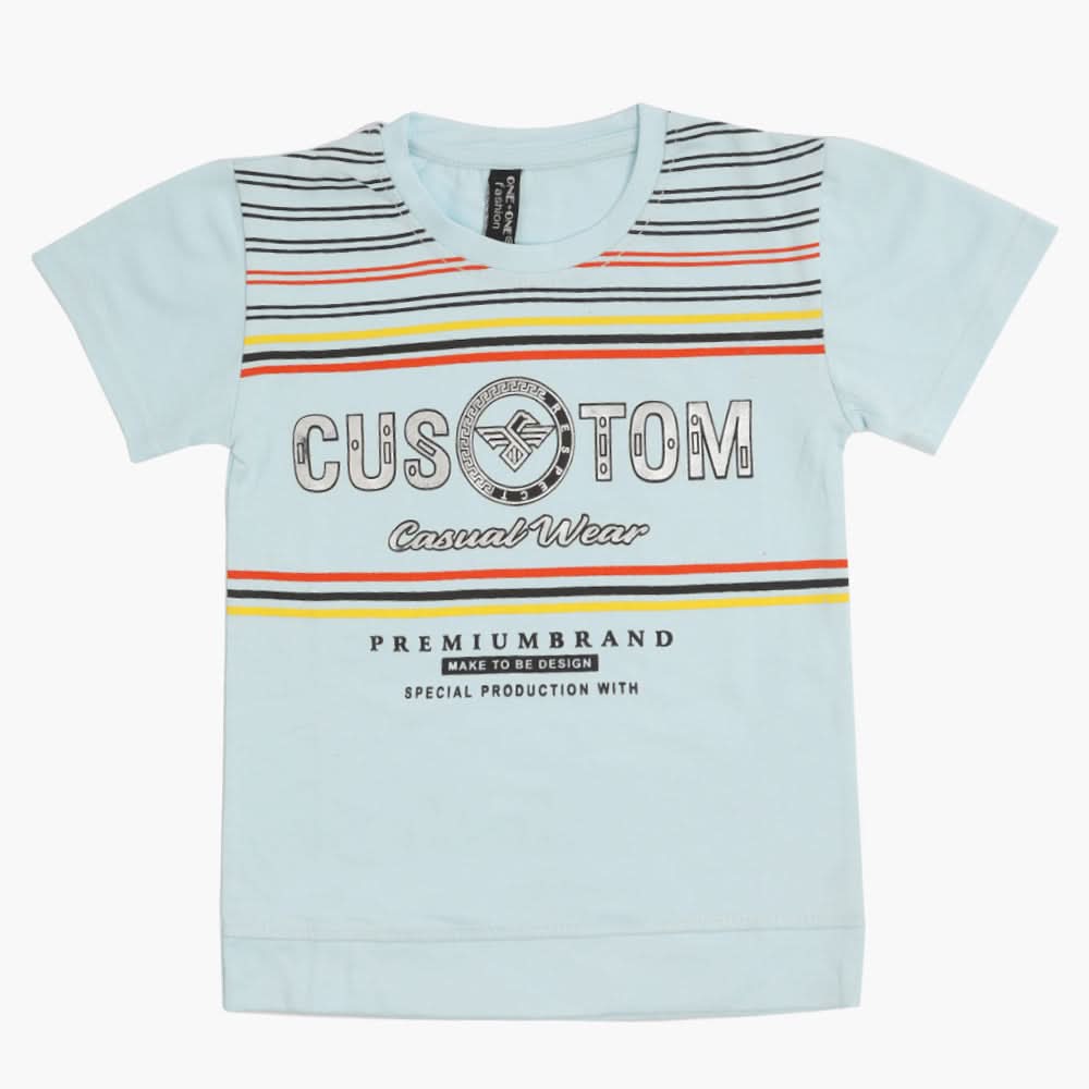 Boys Half Sleeves T-Shirt - Light Blue, Boys T-Shirts, Chase Value, Chase Value