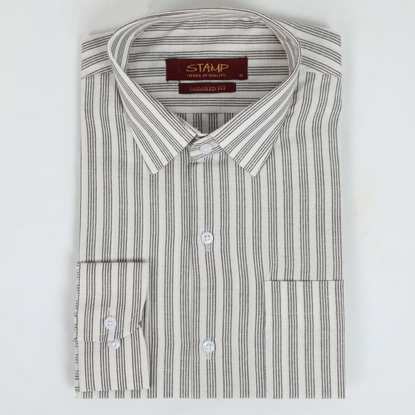 Men's Stamp Formal Shirt Stripe - Brown