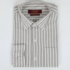 Men's Stamp Formal Shirt Stripe - Brown