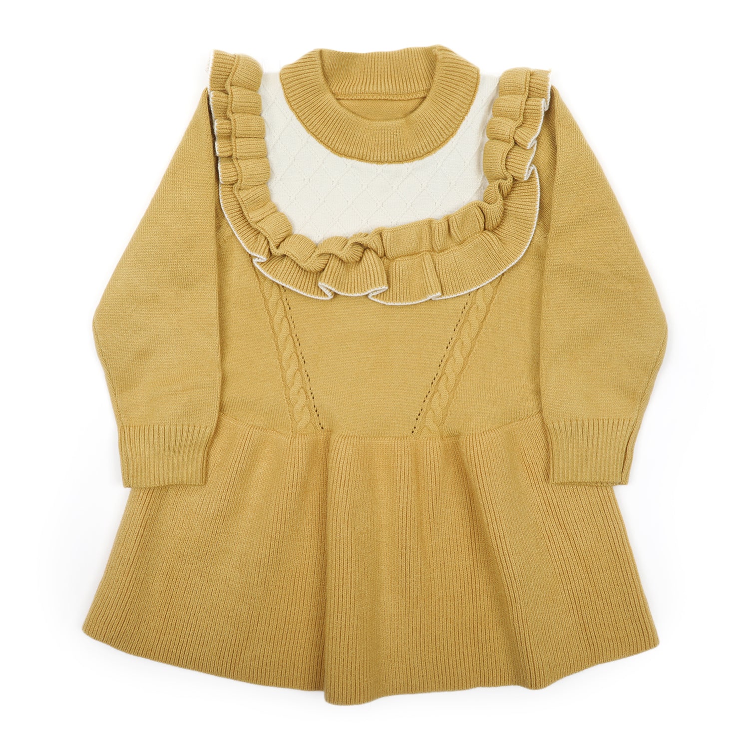 Girls Full Sleeves Sweater - Mustard, Girls Sweaters, Chase Value, Chase Value