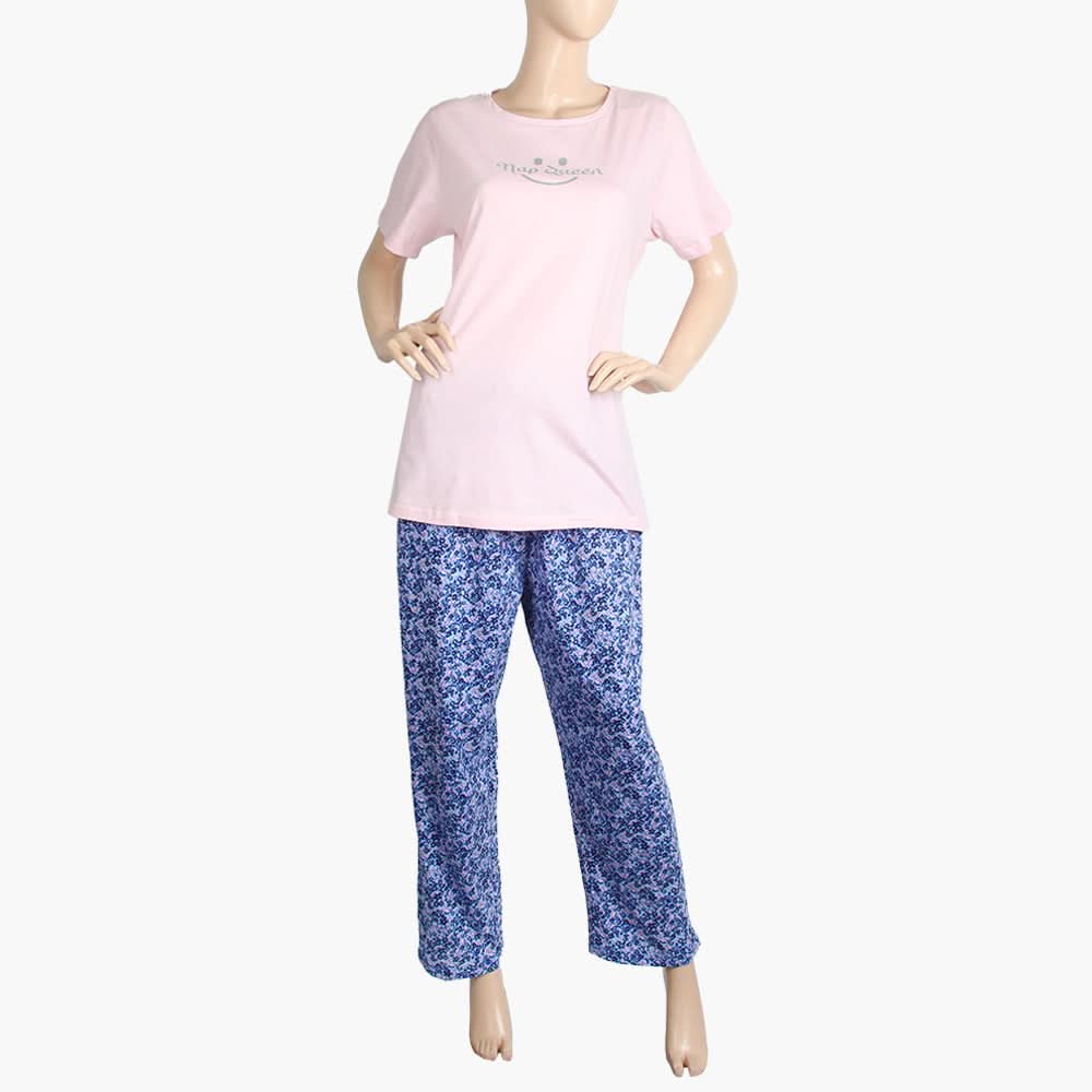 Women's Half Sleeves Knitted Suit - Light Pink, Women Night Suit, Chase Value, Chase Value