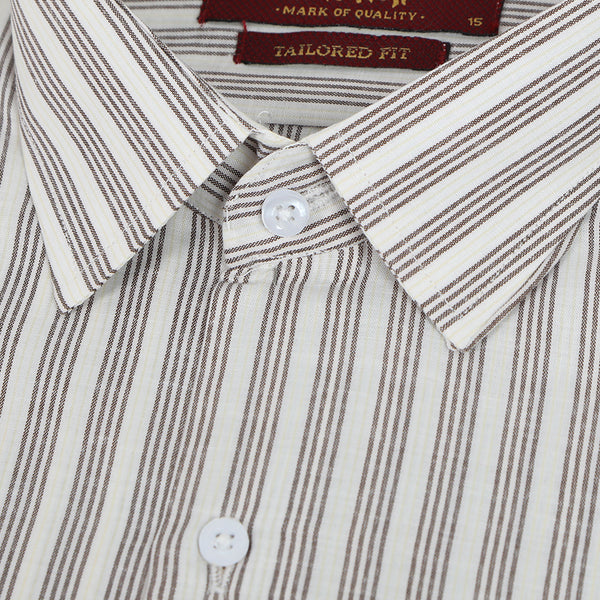 Men's Stamp Formal Shirt Stripe - Brown, Men's Shirts, Chase Value, Chase Value