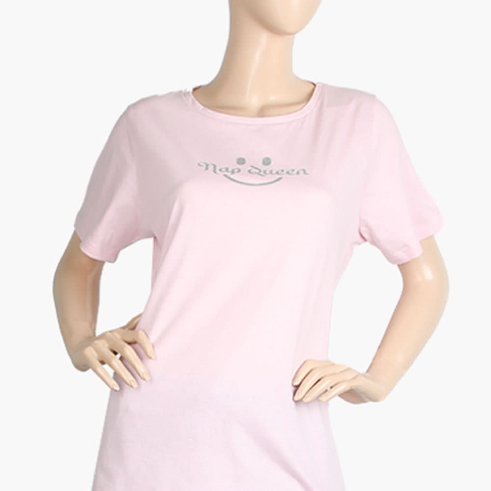 Women's Half Sleeves Knitted Suit - Light Pink, Women Night Suit, Chase Value, Chase Value