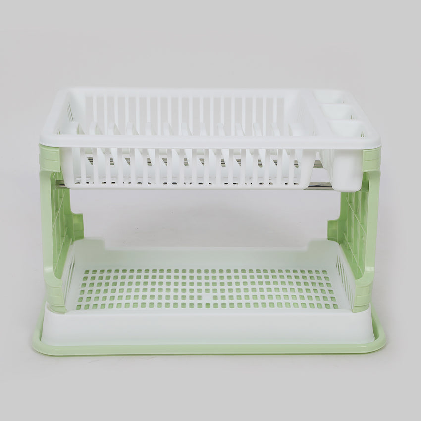 Solid Multifunctional Dish Rack - White & Green