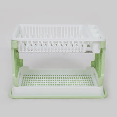 Solid Multifunctional Dish Rack - White & Green