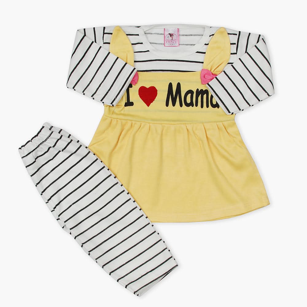 Newborn Girls Full Sleeves Suit - Yellow, Newborn Girls Winterwear, Chase Value, Chase Value