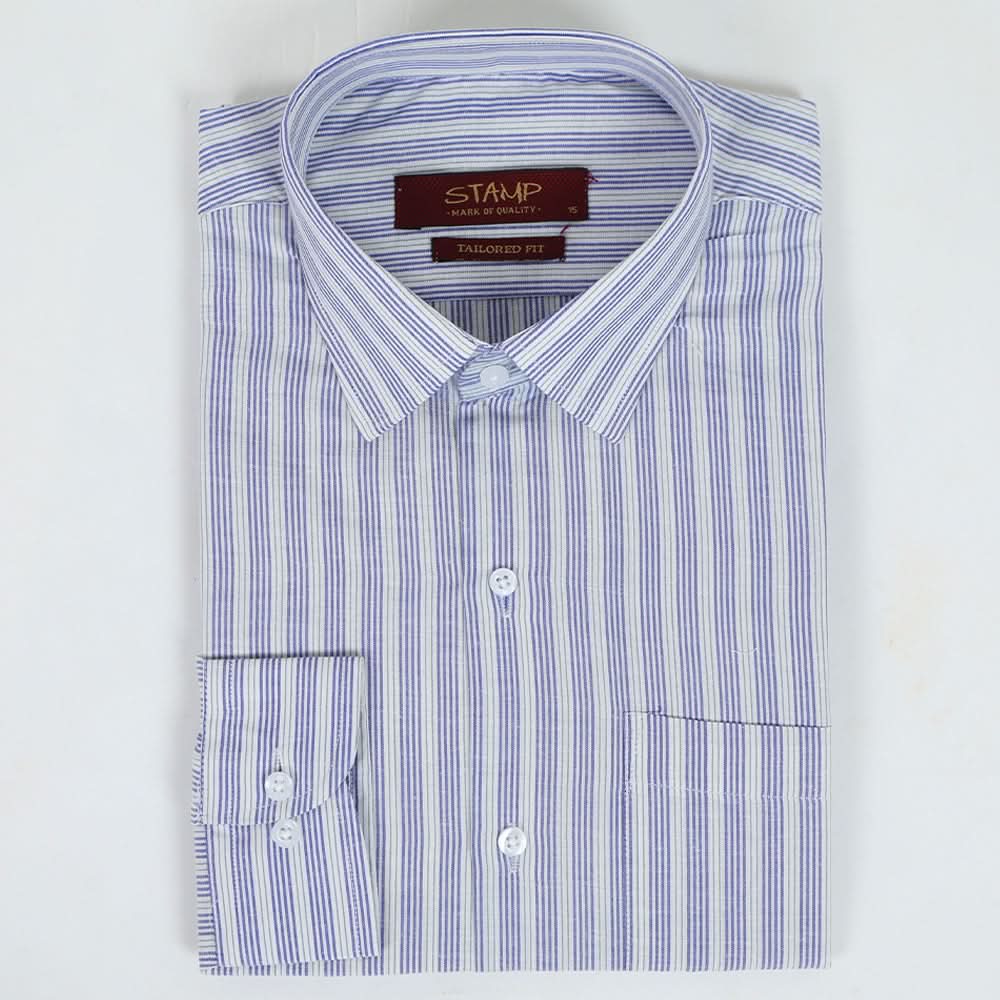 Men's Stamp Formal Shirt Stripe - Blue, Men's Shirts, Chase Value, Chase Value