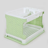 Solid Multifunctional Dish Rack - White & Green, Dish Rack, Chase Value, Chase Value