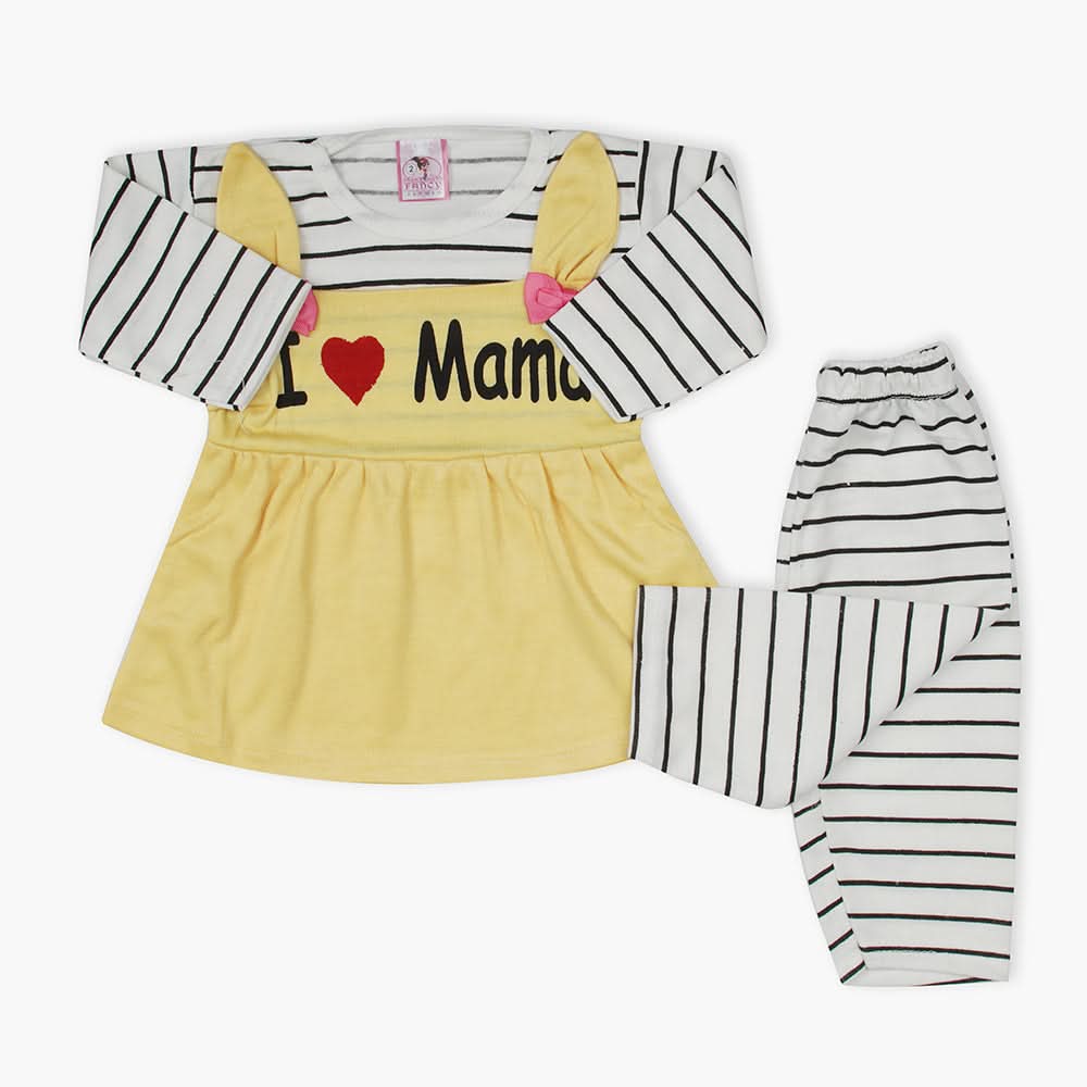 Newborn Girls Full Sleeves Suit - Yellow, Newborn Girls Winterwear, Chase Value, Chase Value