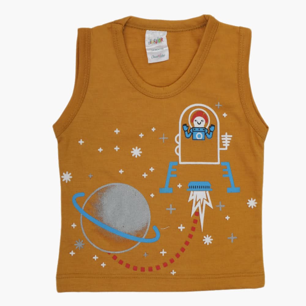 Newborn Boys Half Sleeves T-Shirt - Mustard, Newborn Boys Shirts & T-Shirts, Chase Value, Chase Value