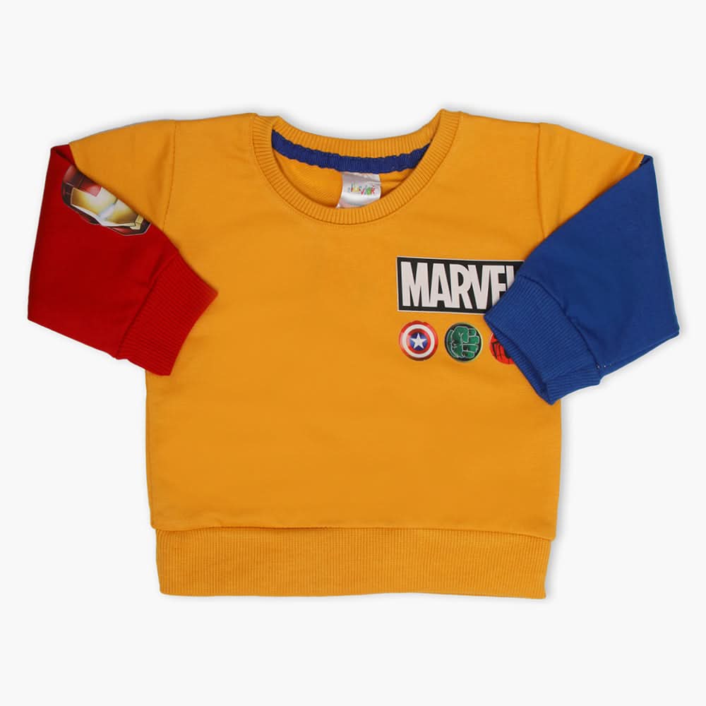Newborn Boys Full Sleeves T-Shirt - Yellow, Newborn Boys Winterwear, Chase Value, Chase Value