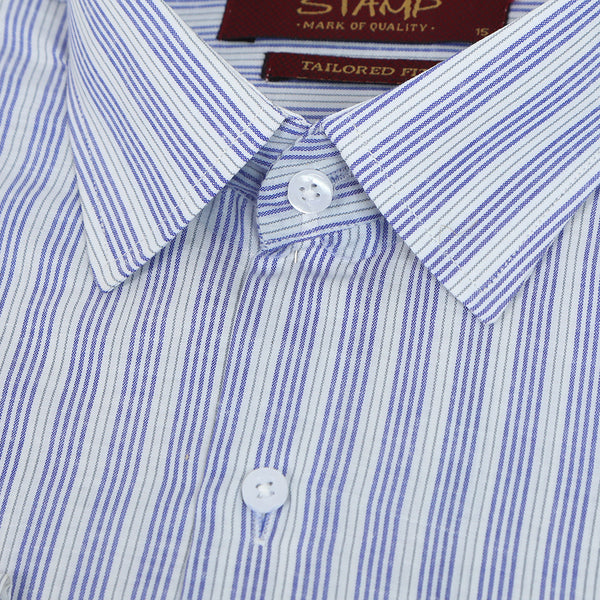Men's Stamp Formal Shirt Stripe - Blue