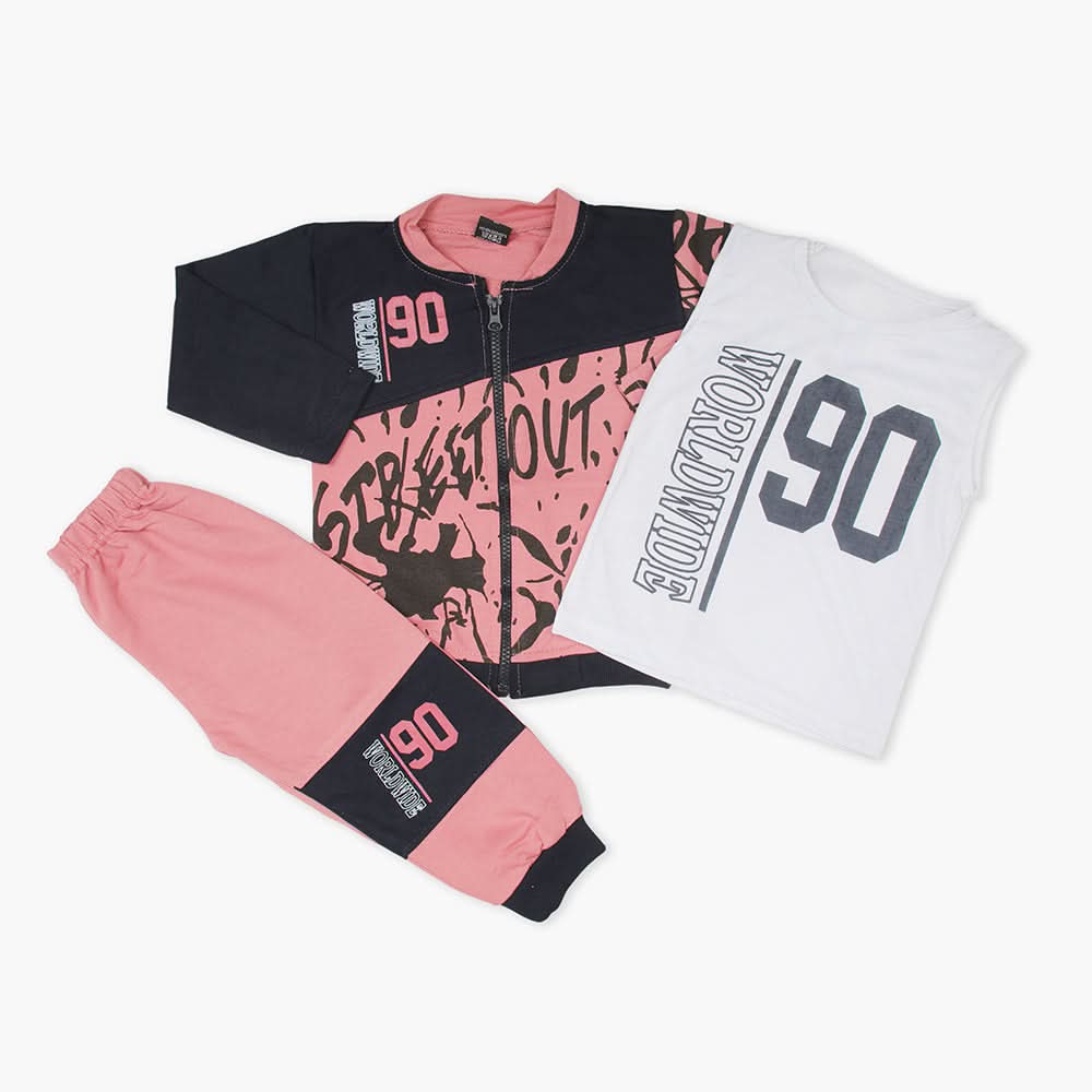 Boys 3Pcs Suit - Tea Pink, Boys Sets & Suits, Chase Value, Chase Value