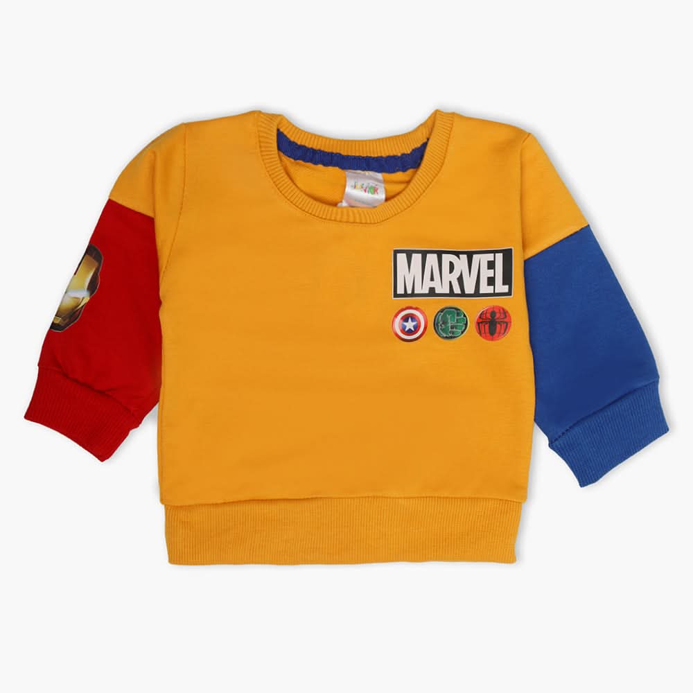 Newborn Boys Full Sleeves T-Shirt - Yellow, Newborn Boys Winterwear, Chase Value, Chase Value