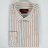 Men's Stamp Formal Shirt Stripe - Beige, Men's Shirts, Chase Value, Chase Value
