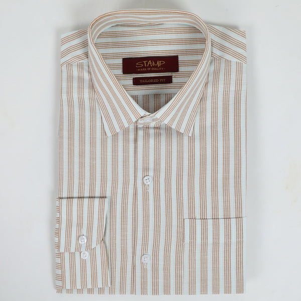 Men's Stamp Formal Shirt Stripe - Beige