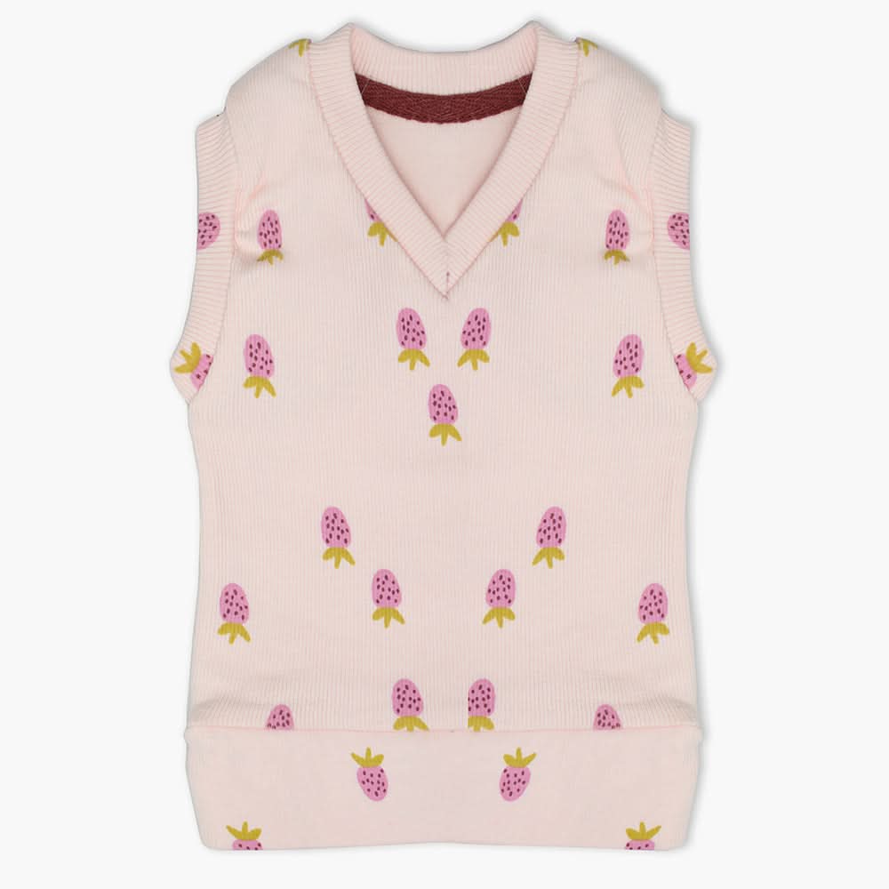 Newborn Girls Sleeveless Sweater - Pink, Newborn Girls Winterwear, Chase Value, Chase Value