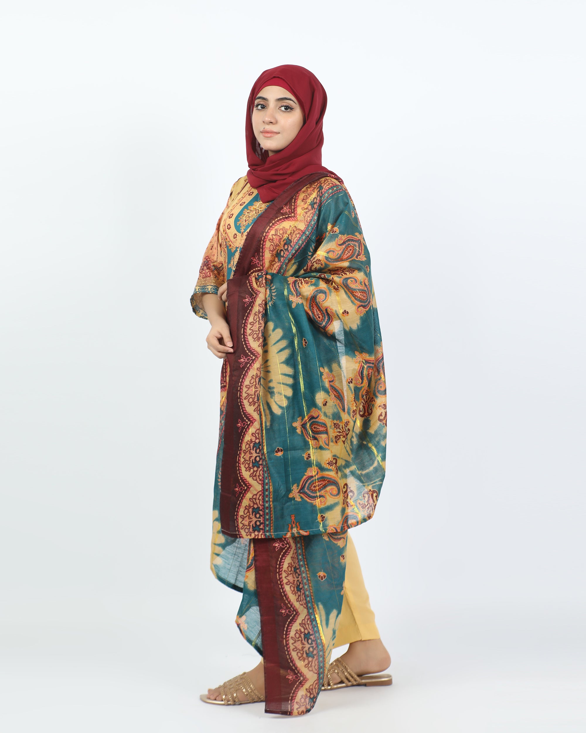 Valuable Women's Printed 3 Pcs Suit