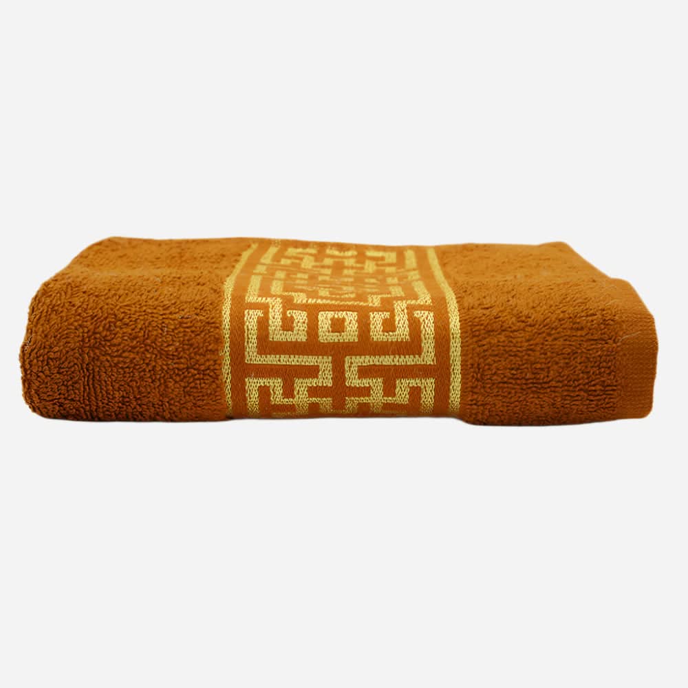 Face Towel Greek Border - Golden-Brown, Face Towels, Chase Value, Chase Value